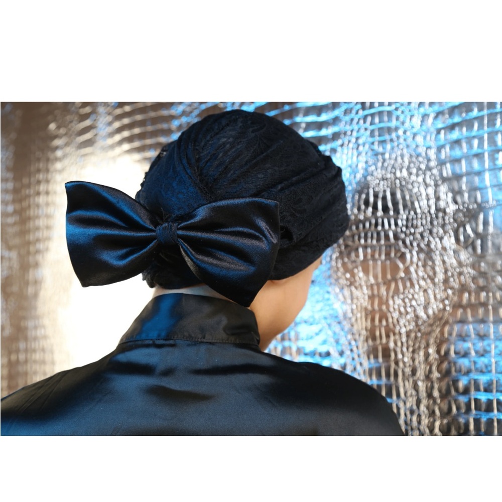 Satin lined Bonnet/Headscarf for long hair Samurai Wrap